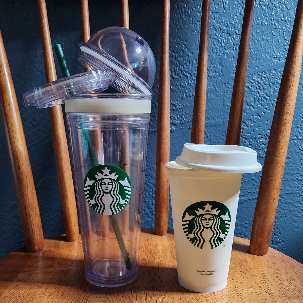 Starbucks Clear and Cream Tumbler Duo